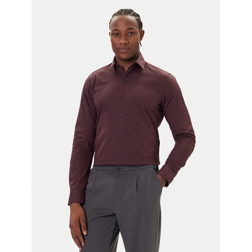 Calvin Klein Koszula Essentials LV019EU037 Bordowy Slim Fit ze sklepu MODIVO w kategorii Koszule męskie - zdjęcie 186028790