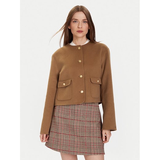 Tommy Hilfiger Kurtka przejściowa WW0WW47446 Beżowy Regular Fit ze sklepu MODIVO w kategorii Kurtki damskie - zdjęcie 186028803