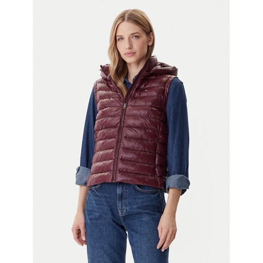 Tommy Hilfiger Bezrękawnik WW0WW47352 Bordowy Slim Fit ze sklepu MODIVO w kategorii Kamizelki damskie - zdjęcie 186028903