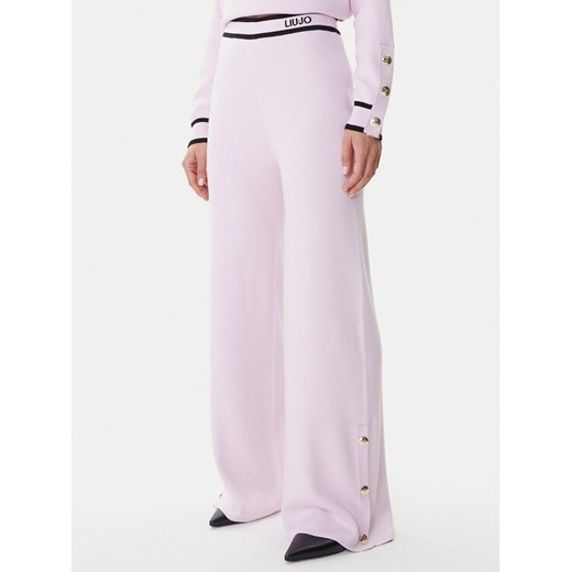 Liu Jo Sport Spodnie dzianinowe TF5252 MS59L Różowy Relaxed Fit ze sklepu MODIVO w kategorii Spodnie damskie - zdjęcie 186029030