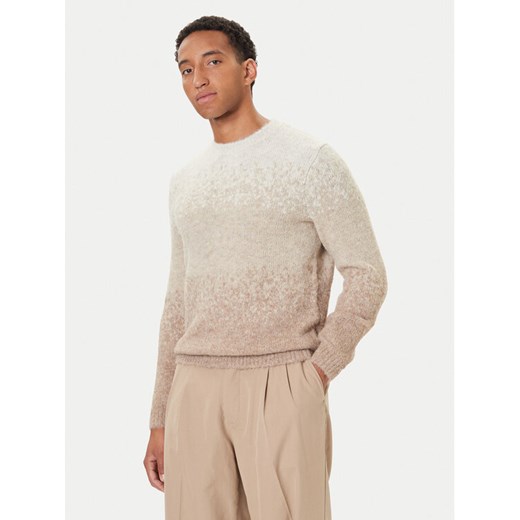 Guess Sweter M5BR39 Z0932 Beżowy Regular Fit ze sklepu MODIVO w kategorii Swetry męskie - zdjęcie 186029054