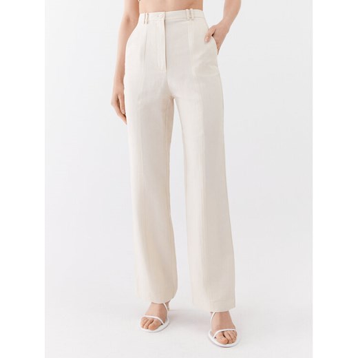 Patrizia Pepe Spodnie materiałowe 2P1491/A052-W347 Écru Straight Fit ze sklepu MODIVO w kategorii Spodnie damskie - zdjęcie 186029104
