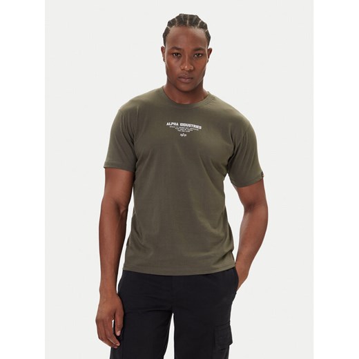 Alpha Industries T-Shirt Sky Wolf 258510 Zielony Regular Fit ze sklepu MODIVO w kategorii T-shirty męskie - zdjęcie 186029112