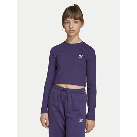 adidas Bluzka JW2600 Fioletowy Slim Fit ze sklepu MODIVO w kategorii Bluzki dziewczęce - zdjęcie 186029113