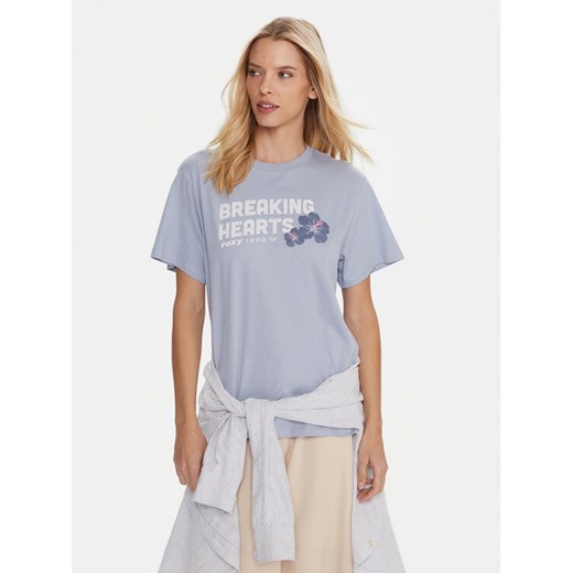 Roxy T-Shirt Hangloose The Sky ERJZT06020 Niebieski Regular Fit ze sklepu MODIVO w kategorii Bluzki damskie - zdjęcie 186029194