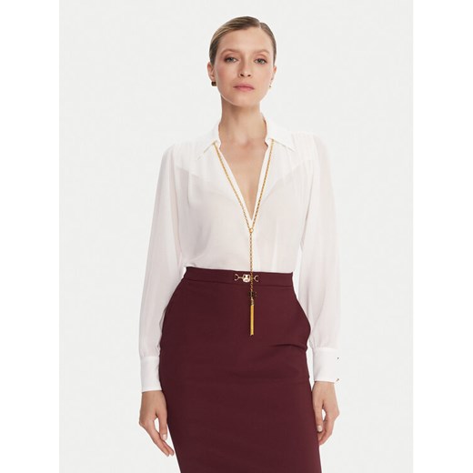 Elisabetta Franchi Bluza CA-133-57E2-V400 Biały Regular Fit ze sklepu MODIVO w kategorii Bluzki damskie - zdjęcie 186029273