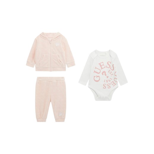 Guess Komplet dresowy H5BW02 KAVN4 Różowy Regular Fit ze sklepu MODIVO w kategorii Odzież dla niemowląt - zdjęcie 186029443