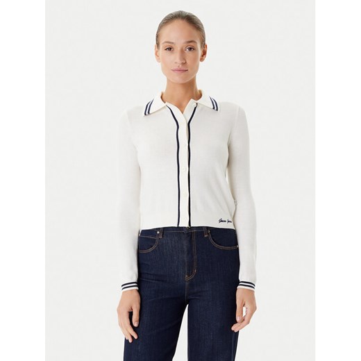 Guess Jeans Kardigan W5YR32 Z3HO2 Écru Regular Fit ze sklepu MODIVO w kategorii Swetry damskie - zdjęcie 186029541