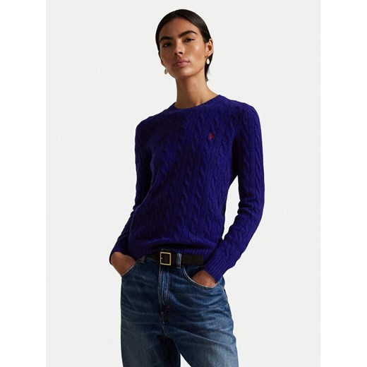Polo Ralph Lauren Sweter 211971865012 Granatowy Slim Fit ze sklepu MODIVO w kategorii Swetry damskie - zdjęcie 186029703