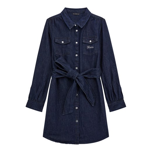 Guess Sukienka jeansowa J5BK22 D4EU0 Granatowy Regular Fit ze sklepu MODIVO w kategorii Sukienki dziewczęce - zdjęcie 186029711