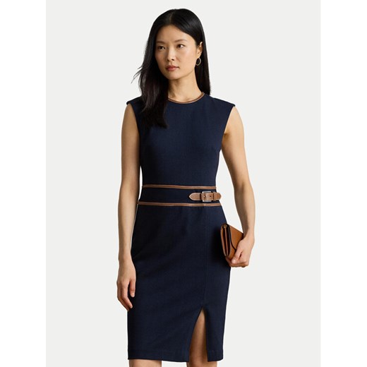 LAUREN RALPH LAUREN Sukienka koktajlowa 200980040001 Granatowy Slim Fit ze sklepu MODIVO w kategorii Sukienki - zdjęcie 186030041