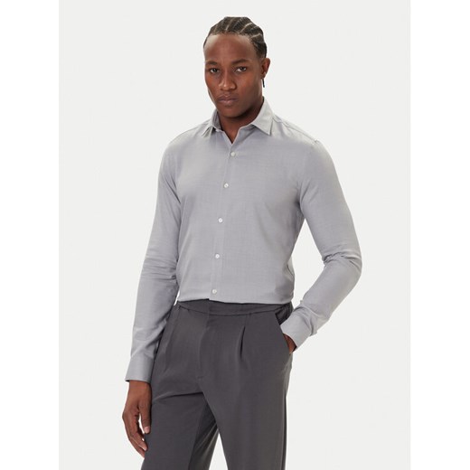 Calvin Klein Koszula LV019EU066 Szary Slim Fit ze sklepu MODIVO w kategorii Koszule męskie - zdjęcie 186030072