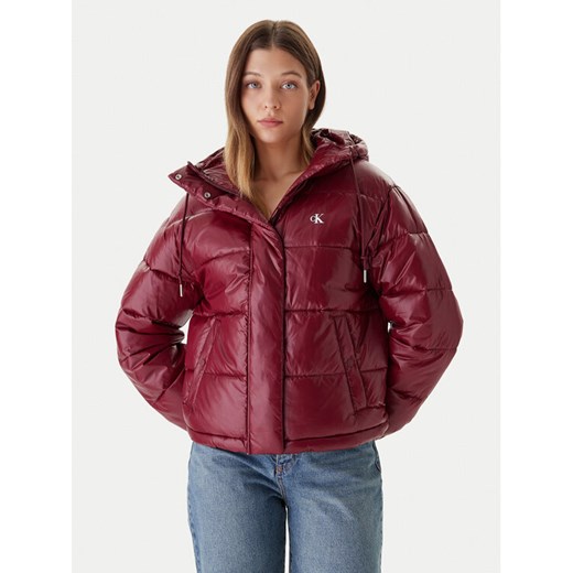 Calvin Klein Jeans Kurtka zimowa LV047D505G Bordowy Relaxed Fit XS MODIVO