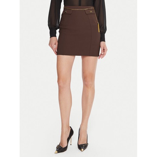 Elisabetta Franchi Spódnica mini GO-148-57E2-V380 Brązowy Slim Fit ze sklepu MODIVO w kategorii Spódnice - zdjęcie 186030331