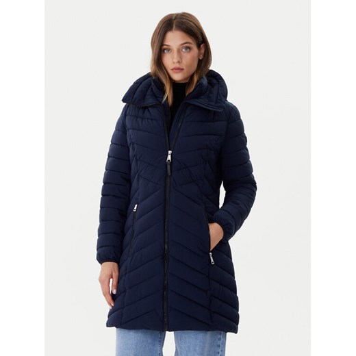 DKNY Płaszcz zimowy DLEMPN46 Granatowy Slim Fit ze sklepu MODIVO w kategorii Płaszcze damskie - zdjęcie 186030351