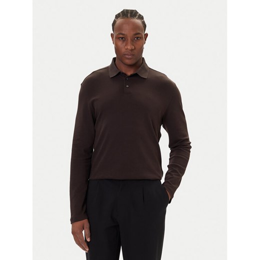 Calvin Klein Polo LV040EM909 Brązowy Regular Fit ze sklepu MODIVO w kategorii T-shirty męskie - zdjęcie 186030370