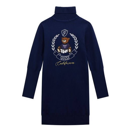 Guess Sukienka dzianinowa J5BK21 Z3GS0 Granatowy Regular Fit ze sklepu MODIVO w kategorii Sukienki dziewczęce - zdjęcie 186030372