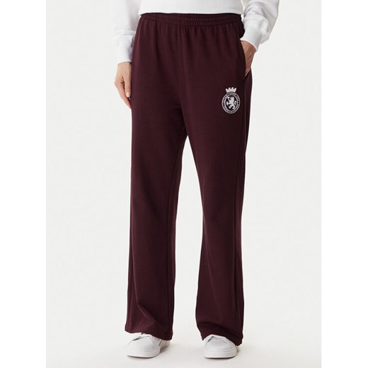 Tommy Hilfiger Spodnie dresowe UW0UW06081 Bordowy Wide Leg ze sklepu MODIVO w kategorii Spodnie damskie - zdjęcie 186030393