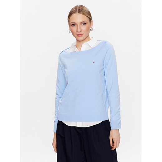 Tommy Hilfiger Sweter WW0WW37938 Błękitny Regular Fit Tommy Hilfiger XS MODIVO