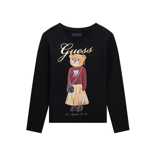 Guess Bluzka J5BI16 J1314 Czarny Regular Fit ze sklepu MODIVO w kategorii Bluzki dziewczęce - zdjęcie 186030512