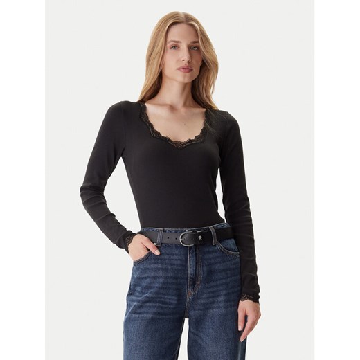 Tommy Hilfiger Bluzka UW0UW06071 Czarny Slim Fit ze sklepu MODIVO w kategorii Bluzki damskie - zdjęcie 186030733