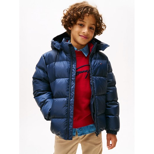 Tommy Hilfiger Kurtka puchowa Essential KB0KB10091 S Granatowy Regular Fit ze sklepu MODIVO w kategorii Kurtki chłopięce - zdjęcie 186030763