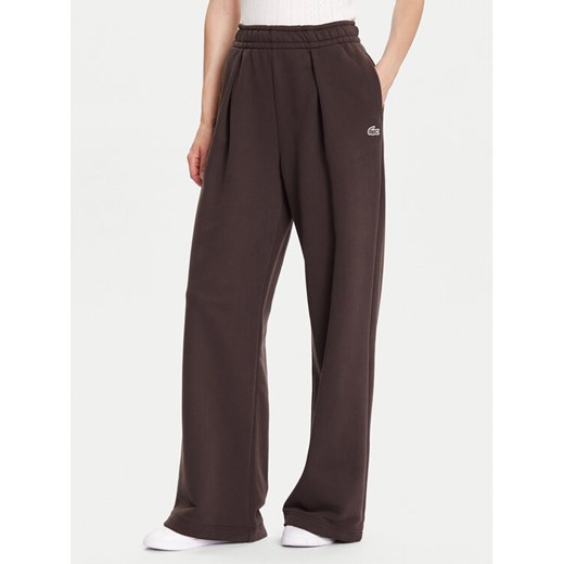 Lacoste Spodnie palazzo XF5248 Brązowy Wide Leg ze sklepu MODIVO w kategorii Spodnie damskie - zdjęcie 186030861