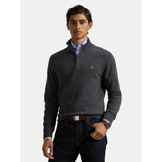 Polo Ralph Lauren Sweter 710876756017 Szary Regular Fit ze sklepu MODIVO w kategorii Swetry męskie - zdjęcie 186030890