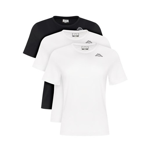 Kappa Komplet 3 t-shirtów Logo Sylvie 38277LW Czarny Regular Fit ze sklepu MODIVO w kategorii Bluzki damskie - zdjęcie 186030934