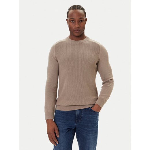 JOOP! Jeans Sweter 15 JJK-11Olivier 30047100 Beżowy Modern Fit ze sklepu MODIVO w kategorii Swetry męskie - zdjęcie 186030940