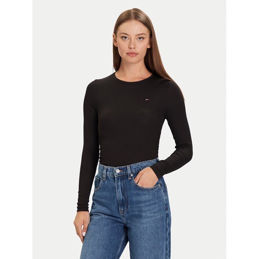 Tommy Jeans Bluzka DW0DW21568 Czarny Slim Fit ze sklepu MODIVO w kategorii Bluzki damskie - zdjęcie 186031031