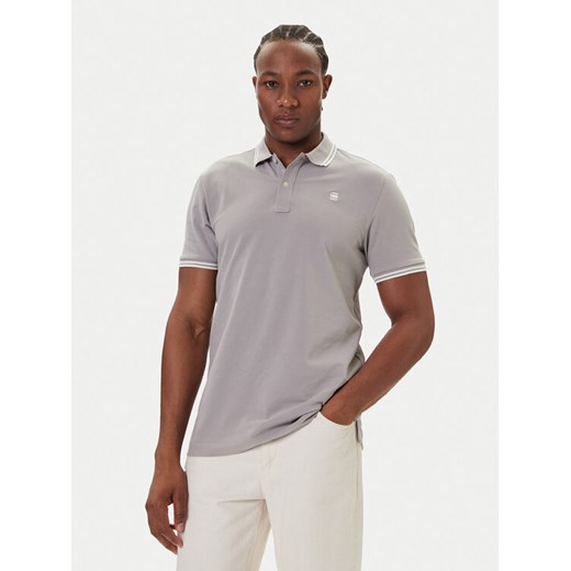 G-Star Raw Polo Dunda D17127-5864 Szary Slim Fit ze sklepu MODIVO w kategorii T-shirty męskie - zdjęcie 186031220
