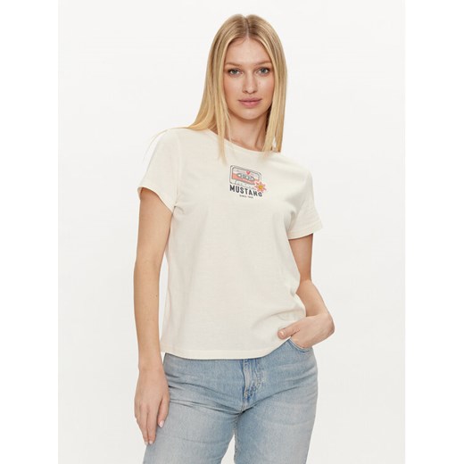 Mustang T-Shirt Alina 1014233 Écru Regular Fit Mustang L MODIVO