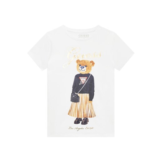 Guess T-Shirt J5BI39 J1314 Biały Regular Fit ze sklepu MODIVO w kategorii Bluzki dziewczęce - zdjęcie 186031350
