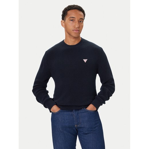 Guess Sweter M4BR30 Z3HM1 Granatowy Regular Fit ze sklepu MODIVO w kategorii Swetry męskie - zdjęcie 186031412