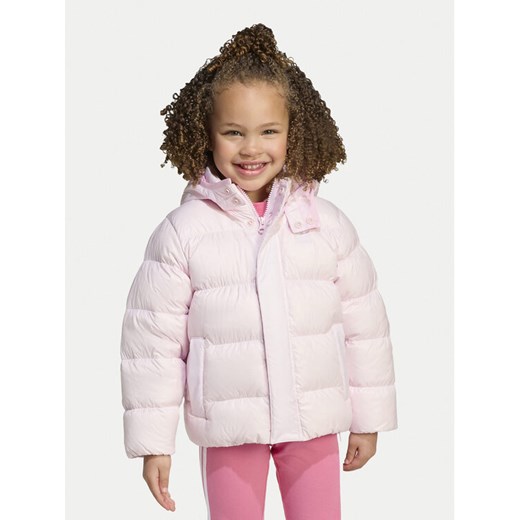 adidas Kurtka puchowa JV8547 Różowy Loose Fit ze sklepu MODIVO w kategorii Kurtki dziewczęce - zdjęcie 186031421