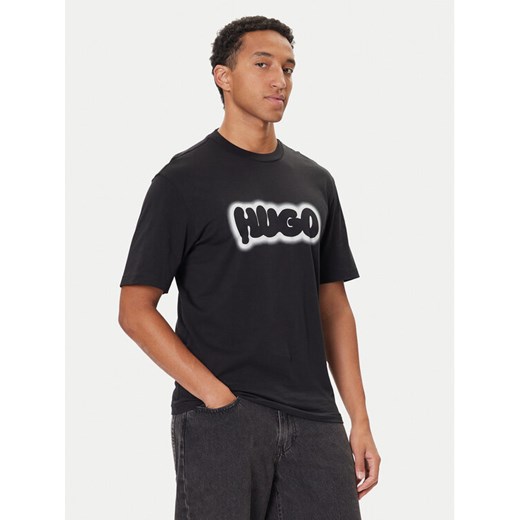HUGO T-Shirt Nulibax 50549155 Czarny Regular Fit ze sklepu MODIVO w kategorii T-shirty męskie - zdjęcie 186031503