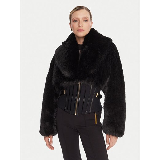 Elisabetta Franchi Futro GB-05A-57E2-V980 Czarny Regular Fit ze sklepu MODIVO w kategorii Futra damskie - zdjęcie 186031654