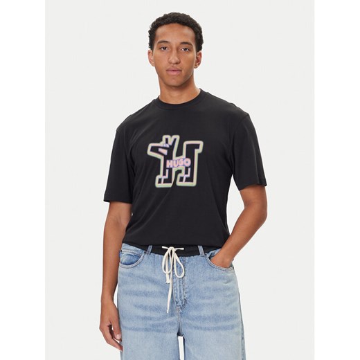 HUGO T-Shirt Nedirix 50549162 Czarny Regular Fit ze sklepu MODIVO w kategorii T-shirty męskie - zdjęcie 186031761