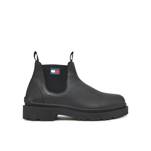 Tommy Jeans Sztyblety Tjm Chelsea Leather Wl EM0EM01670 Czarny ze sklepu MODIVO w kategorii Buty zimowe męskie - zdjęcie 186031791