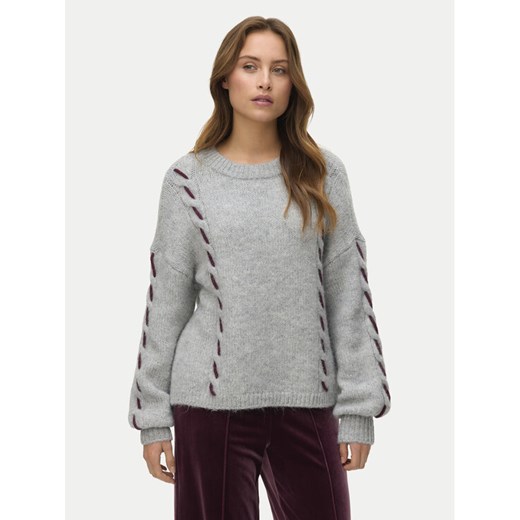 Vero Moda Sweter Ilina 10334866 Szary Loose Fit ze sklepu MODIVO w kategorii Swetry damskie - zdjęcie 186031893