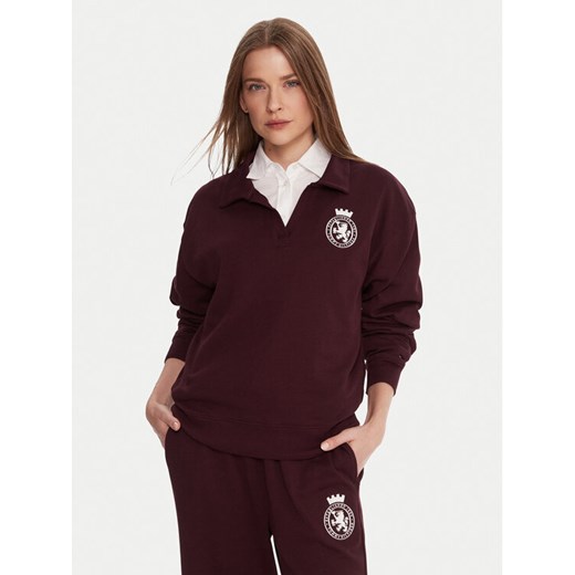 Tommy Hilfiger Bluza UW0UW06078 Bordowy Regular Fit ze sklepu MODIVO w kategorii Bluzy damskie - zdjęcie 186031924
