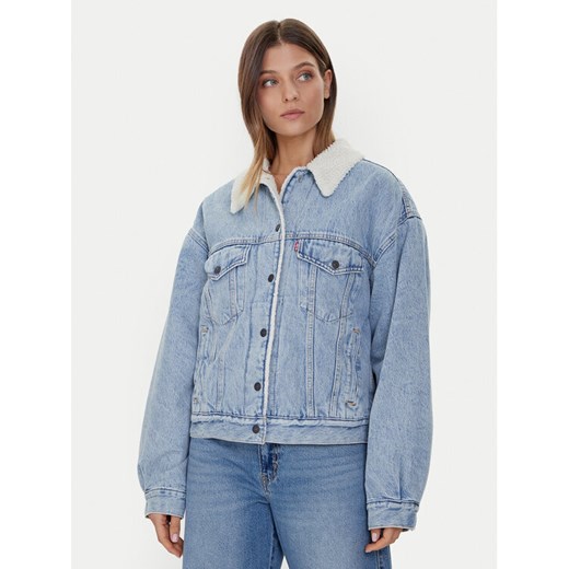 Levi's® Kurtka jeansowa Sherpa Trucker 90's A4435-0010 Niebieski Loose Fit ze sklepu MODIVO w kategorii Kurtki damskie - zdjęcie 186031962