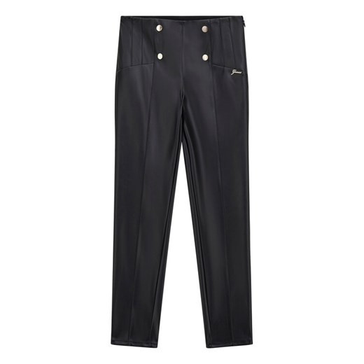 Guess Spodnie z imitacji skóry J5BB00 WFV60 Czarny Slim Fit ze sklepu MODIVO w kategorii Spodnie dziewczęce - zdjęcie 186032050