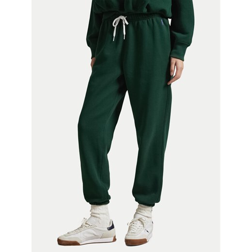 Polo Ralph Lauren Spodnie dresowe 211971700005 Zielony Tapered Fit ze sklepu MODIVO w kategorii Spodnie damskie - zdjęcie 186032060