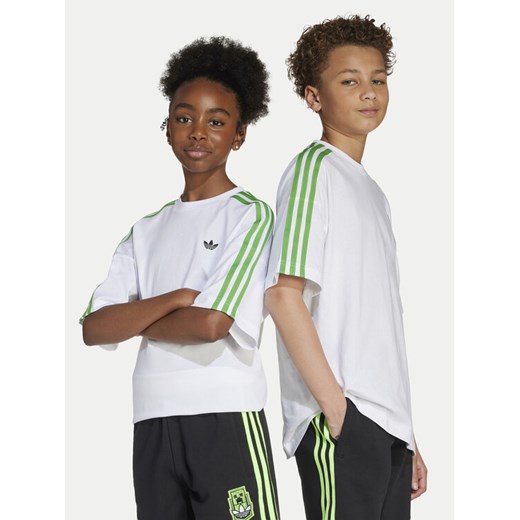 adidas T-Shirt Minecraft JW7750 Biały Loose Fit ze sklepu MODIVO w kategorii Bluzki dziewczęce - zdjęcie 186032290