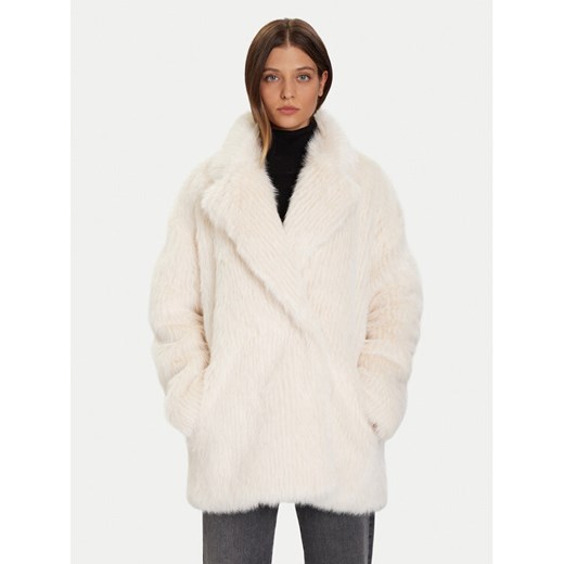 Eleh Futro Bianco Panna EFW250385 Écru Regular Fit ze sklepu MODIVO w kategorii Futra damskie - zdjęcie 186032423