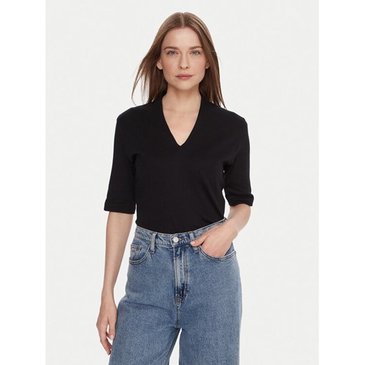 United Colors Of Benetton Bluzka 3GA2D400U Czarny Slim Fit ze sklepu MODIVO w kategorii Bluzki damskie - zdjęcie 186032454