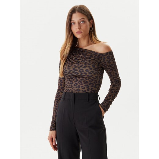 Guess Bluzka W5BP08 K1492 Brązowy Slim Fit - id: 0000305463425 - marki Guess - 186032594 Guess Bluzka W5BP08 K1492 Brązowy Slim Fit ze sklepu MODIVO w kategorii Bluzki damskie - zdjęcie 186032594