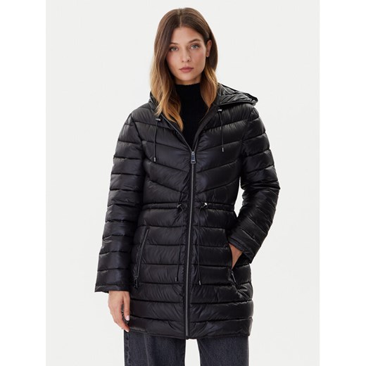 DKNY Płaszcz zimowy DLEMPV38 Czarny Slim Fit ze sklepu MODIVO w kategorii Płaszcze damskie - zdjęcie 186032671